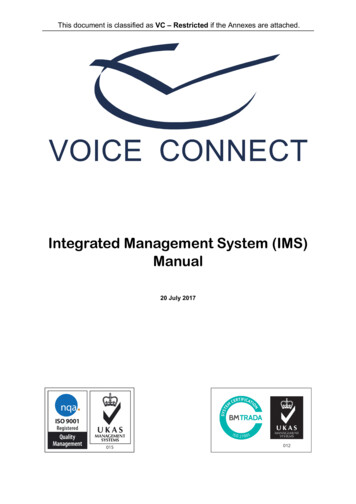 Integrated Management System (IMS) Manual