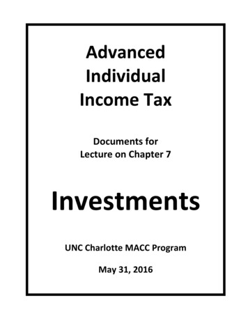 Advanced Individual Income Tax - UNC Charlotte Pages