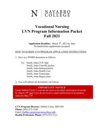 LVN Application Packet 2021 - Navarro College