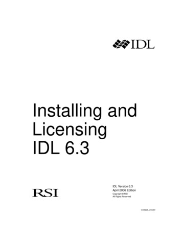 Installing And Licensing IDL 6