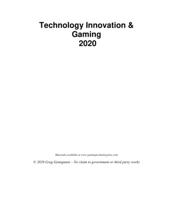 Technology Innovation & Gaming 2020