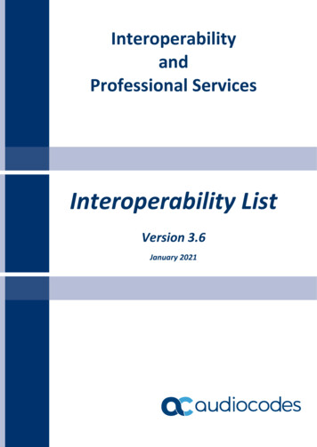 Interoperability List Ver. 3 - AudioCodes