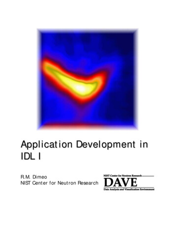Application Development In IDL I - NIST