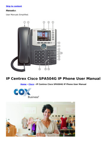 IP Centrex Cisco SPA504G IP Phone User Manual - Manuals 