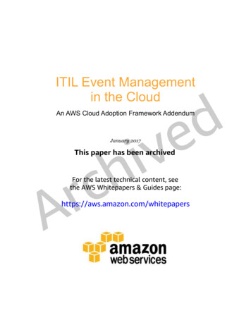 ARCHIVED: ITIL Event Management In The Cloud