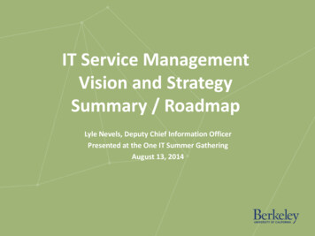 IT Service Management Vision And Strategy Summary / 