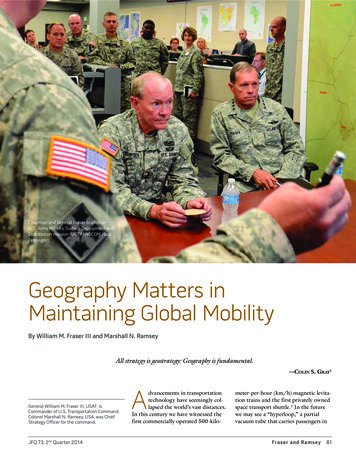 Geography Matters In Maintaining Global Mobility