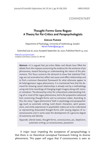 Thought-Forms Gone Rogue: A Theory For Psi-Critics And .