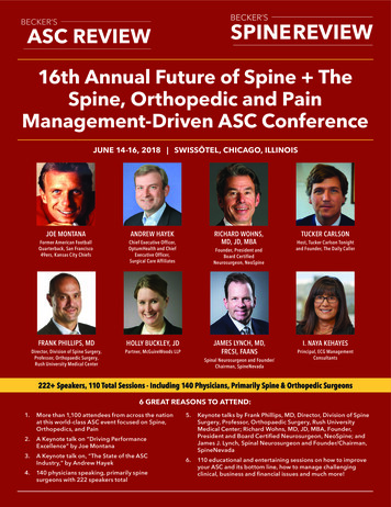 16th Annual Future Of Spine The Spine, Orthopedic And .