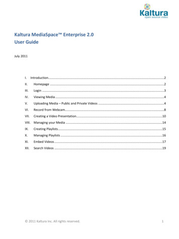 Kaltura MediaSpace Enterprise 2.0 User Guide