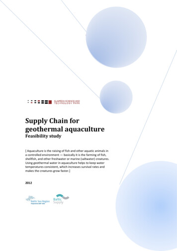 Supply Chain For Geothermal Aquaculture - Stanford University