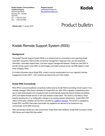 Kodak Remote Support System (RSS)