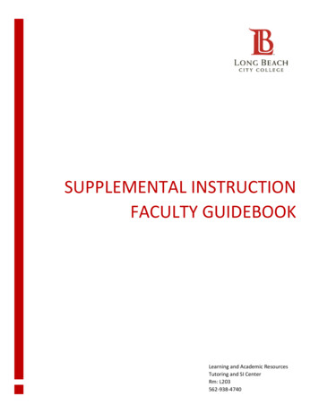 LBCC Supplemental Instruction Faculty Guidebook