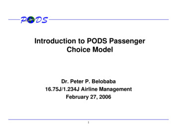 Introduction To PODS Passenger Choice Model