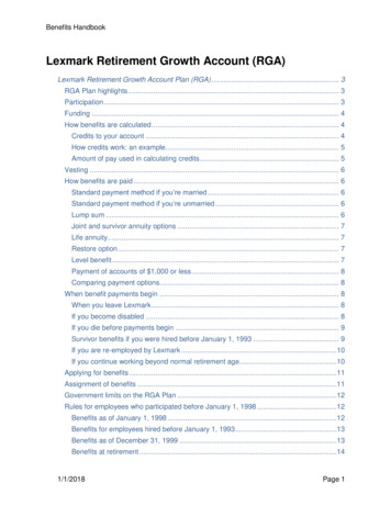 Lexmark Retirement Growth Account (RGA)
