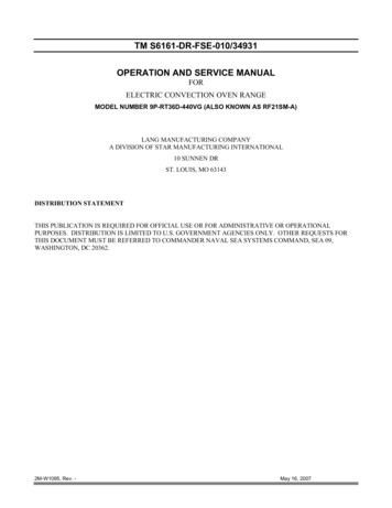 TM S6161-DR-FSE-010/34931 OPERATION AND SERVICE 