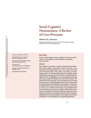 Social Cognitive Neuroscience: A Review Of Core Processes