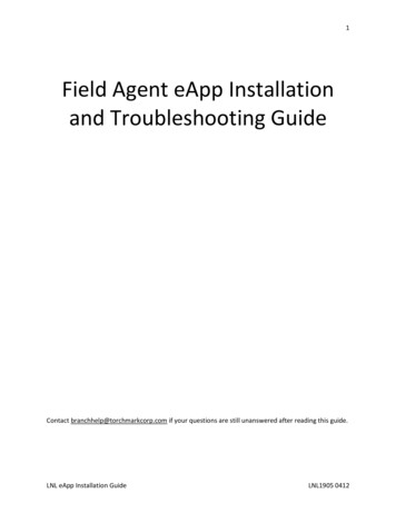Field Agent EApp Installation And Troubleshooting Guide