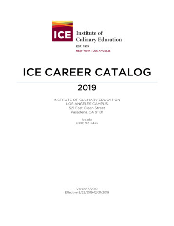 ICE CAREER CATALOG - Institute Of Culinary Education