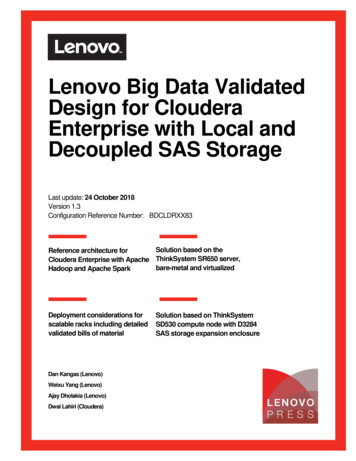 Lenovo Big Data Validated Design For Cloudera Enterprise .