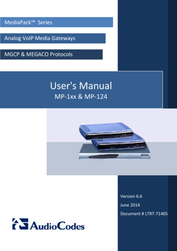 User's Manual - AudioCodes