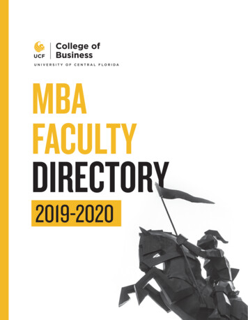 MBA FACULTY DIRECTORY - University Of Central Florida