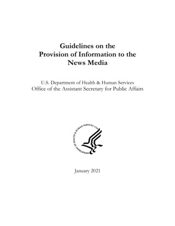 Guidelines On The Provision Of Information To The News Media