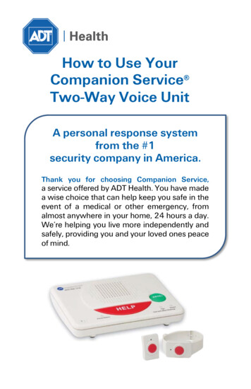 How To Use Your Companion Service Two-Way Voice Unit - ADT