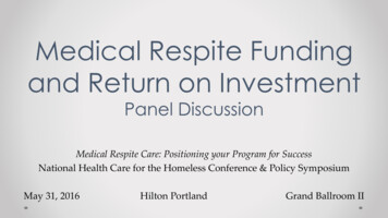 Medical Respite Funding And Return On Investment