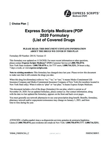 Express Scripts Medicare (PDP 2020 Formulary (List Of .