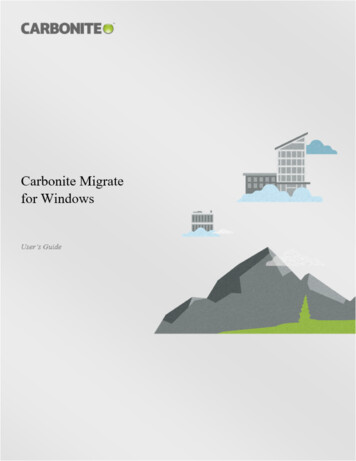 Carbonite Migrate For Windows User's Guide