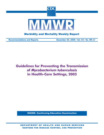 Guidelines For Preventing The Transmission Of .