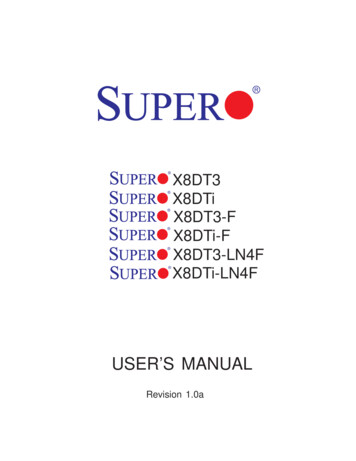 USER’S MANUAL - Supermicro