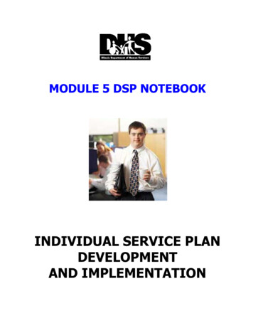 INDIVIDUAL SERVICE PLAN DEVELOPMENT AND 