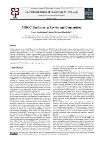 MOOC Platforms: A Review And Comparison
