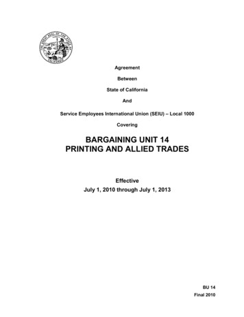 BARGAINING UNIT 14 PRINTING AND ALLIED TRADES