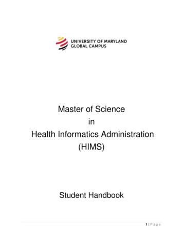 Master Of Science In Health Informatics Administration (HIMS)