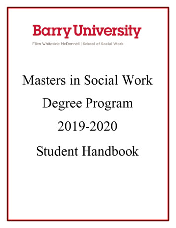 Masters In Social Work Degree Program Student Handbook