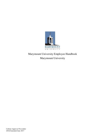 Marymount University Employee Handbook Marymount 