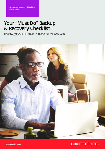 Your 'Must Do' Backup & Recovery Checklist