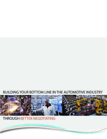 BUILDING YOUR BOTTOM LINE IN THE AUTOMOTIVE 