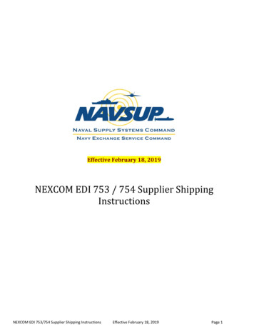 NEXCOM EDI 753 / 754 Supplier Shipping Instructions