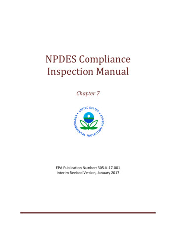 NPDES Compliance Inspection Manual - EPA