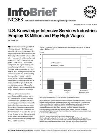 U.S. Knowledge-Intensive Services Industries Employ 18 .