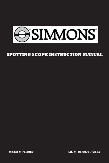 Spotting Scope InStruction Manual - Simmons