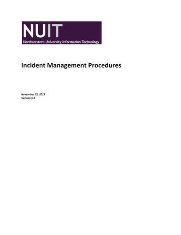 Incident Management Procedures - Northwestern University