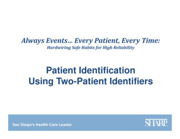 Patient Identification Using Two-Patient Identifiers