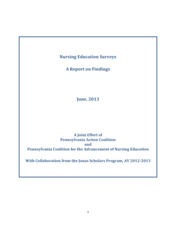 Nursing Education Surveys A Report On Findings June, 2013
