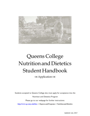 Queens College Nutrition And Dietetics Student Handbook