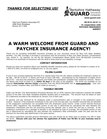 A WARM WELCOME FROM GUARD AND PAYCHEX 